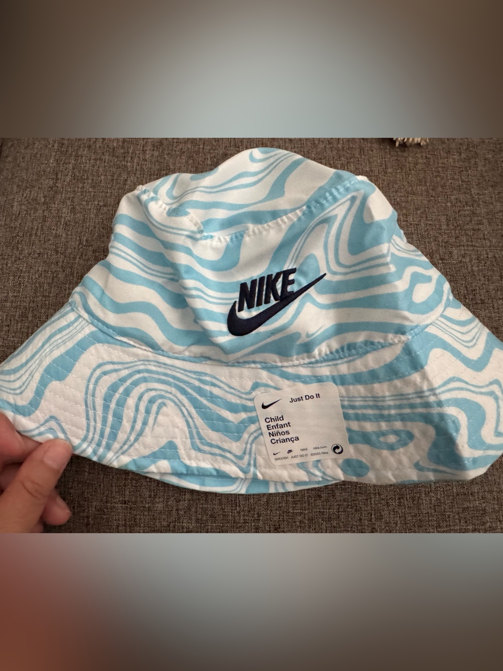 Nike Kids Blue & White Marble Bucket Hat